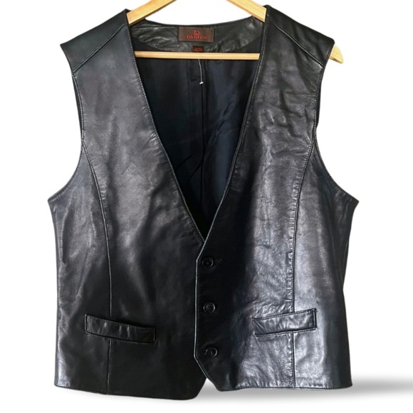 Danier Black Leather Vest - Picture 1 of 5